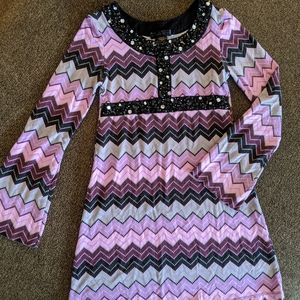 Flowers By Zoe Purple & Sparkle Dress